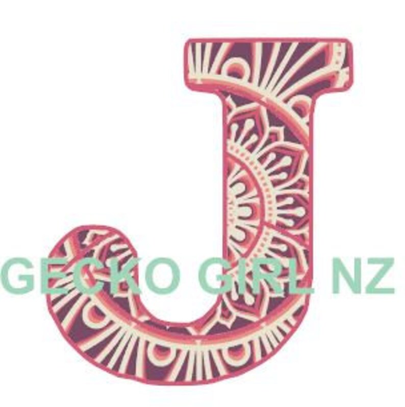 Download 3D 5 layer Letter J Mandala Paper/Laser Cut Digital ...