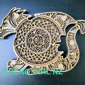 3D 4 layer Mandala Dragon Paper/Laser Cut Digital Download SVG Template