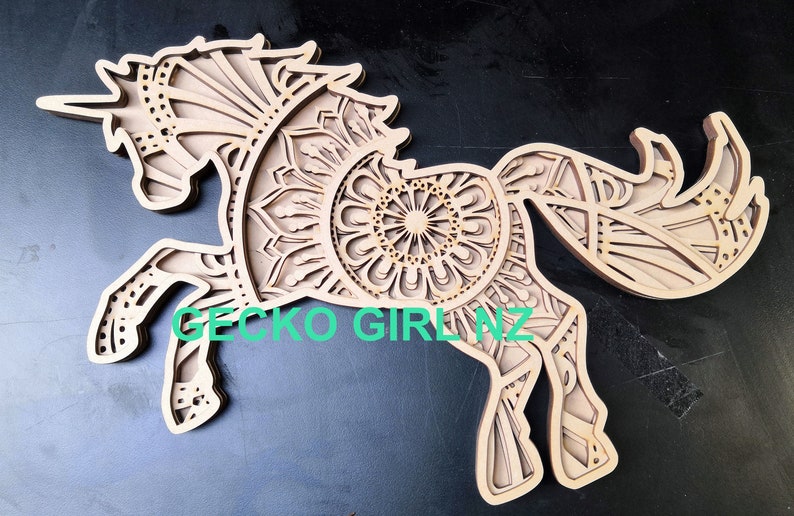 Download 3D 4 layer Mandala Unicorn Paper/Laser Cut Digital ...