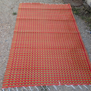African rug made from recycled plastic