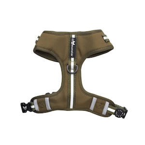 Adjustable dog harness | Army Green | White | Neoprene harness | Sporty Dog harness