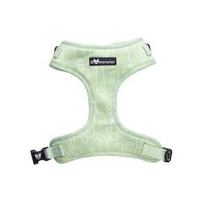 Verstellbares Hundegeschirr | Grüner Druck | Grün | Weiß | Neopren-Harness