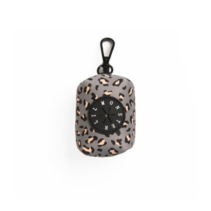 Poop bag holder | Leopard print | Gray | Beige | Neoprene