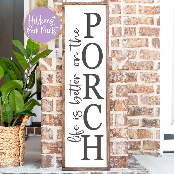 Life Is Better On The Porch Sign SVG, Png, Dxf, Spring Decor Svg, Front Door Sign SVG, Garden Sign, Digital Cut File