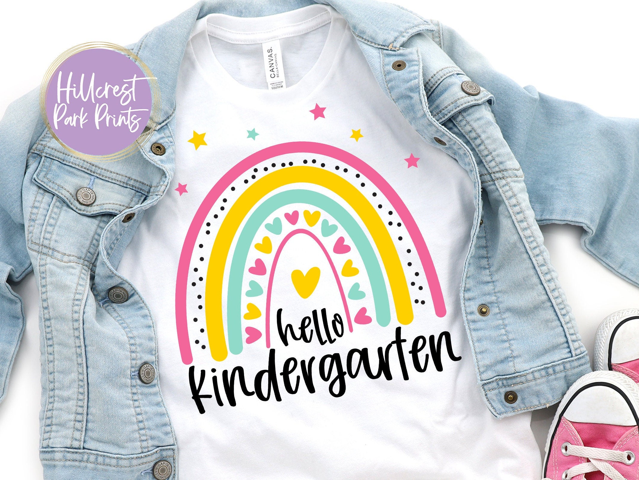 Hello Kindergarten Rainbow SVG, Back to School SVG, Png, Dxf, Eps ...