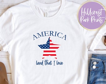 America Land That I Love SVG, PNG, DXF, 4th Of July Svg, Patriotic Quote, Digital Cut File