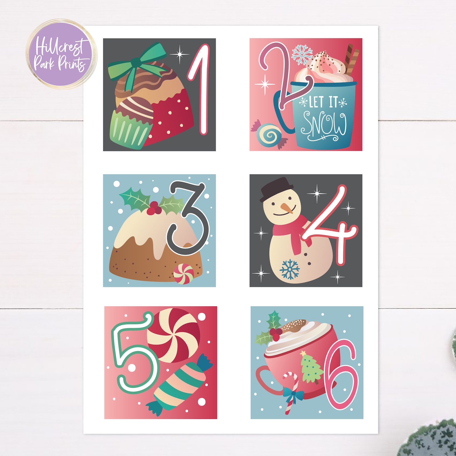 Advent Calendar PDF, Christmas Countdown Calendar, PRINTABLE Christmas ...