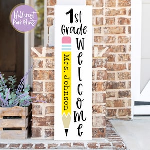 Erste Klasse Willkommensschild SVG, Lehrer SVG, erste Klasse Klassenzimmer Zeichen SVG, Schulanfang SVG, Schulanfang SVG, Schulanfang