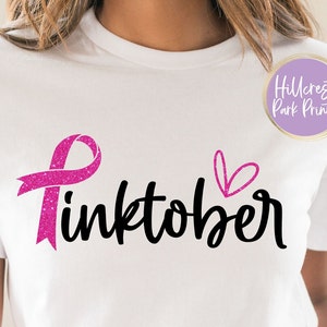 Pinktober Breast Cancer Awareness Month SVG, PNG, DXF, Use With Cricut or Sillouette, Instant Download