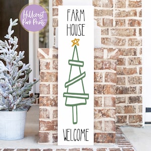Farmhouse Welcome Vertical Porch Sign SVG, PNG, DXF, Christmas Vertical Porch Sign, Christmas Welcome Sign, For Cricut, Instant Download