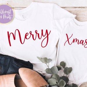 Merry Xmas Mom and Me Christmas SVG, PNG, DXF, Both Files Are Included, Instant Download