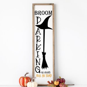 Bezem parkeren SVG, PNG, DXF, Halloween verticale veranda teken, voor Cricut of Sillouette, Instant Download