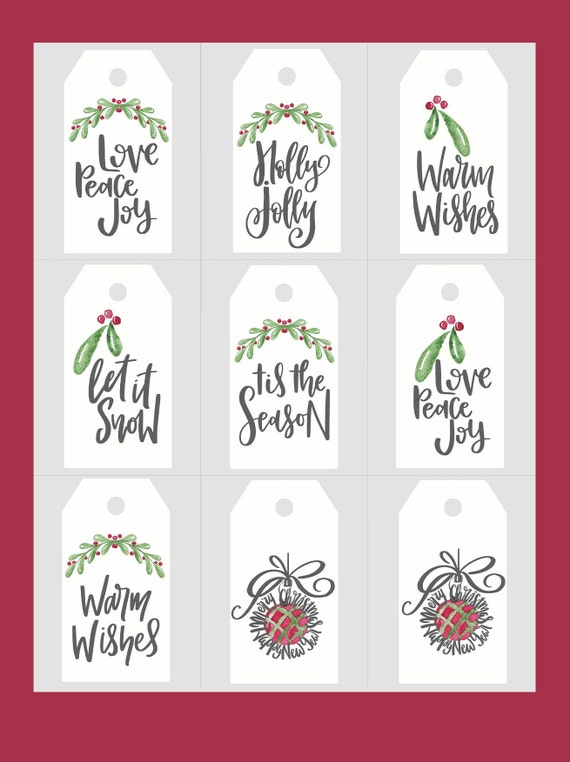 DIY Christmas Gift Tags High Quality Printable PDF For | Etsy