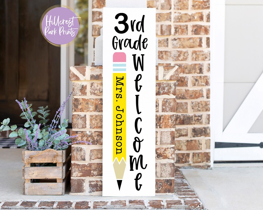 Third Grade Welcome Sign SVG, Teacher Svg, Third Grade Classroom Sign ...