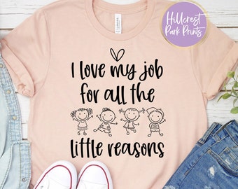 Eu amo meu trabalho por todos os pequenos motivos, professor SVG, Png, Dxf, Eps, enfermeira escolar SVG, arquivo de corte digital, download instantâneo