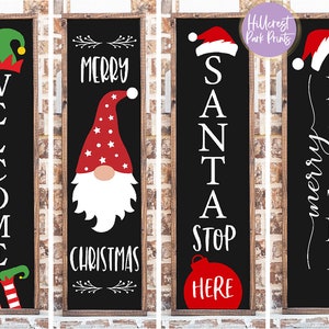 Christmas Porch Sign Bundle SVG, PNG, DXF, Vertical Sign, Merry Christmas Svg, For Cricut or Sillouette, Instant Download