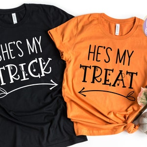 Er ist mein Trick SVG, sie ist mein Leckerli SVG, Halloween Paare Shirt SVG, Halloween Party Shirts SVG, Halloween svg, Kürbis svg, digitale Datei geschnitten