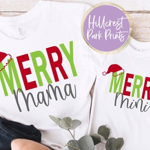 Merry Mama Merry Mini Christmas SVG, PNG, DXF, Mom And Me Christmas Shirt Svg, Both Files Are Included, Instant Download