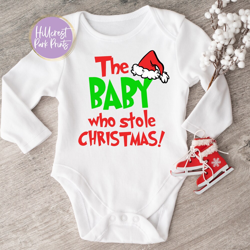 Baby First Christmas The Baby Who Stole Christmas Svg, Christmas Baby Announcement Svg, Christmas Shirt For Baby, Newborn Baby Gift, Christmas Baby Pajamas Svg Baby Christmas Shirt Gifts For Day Rughing