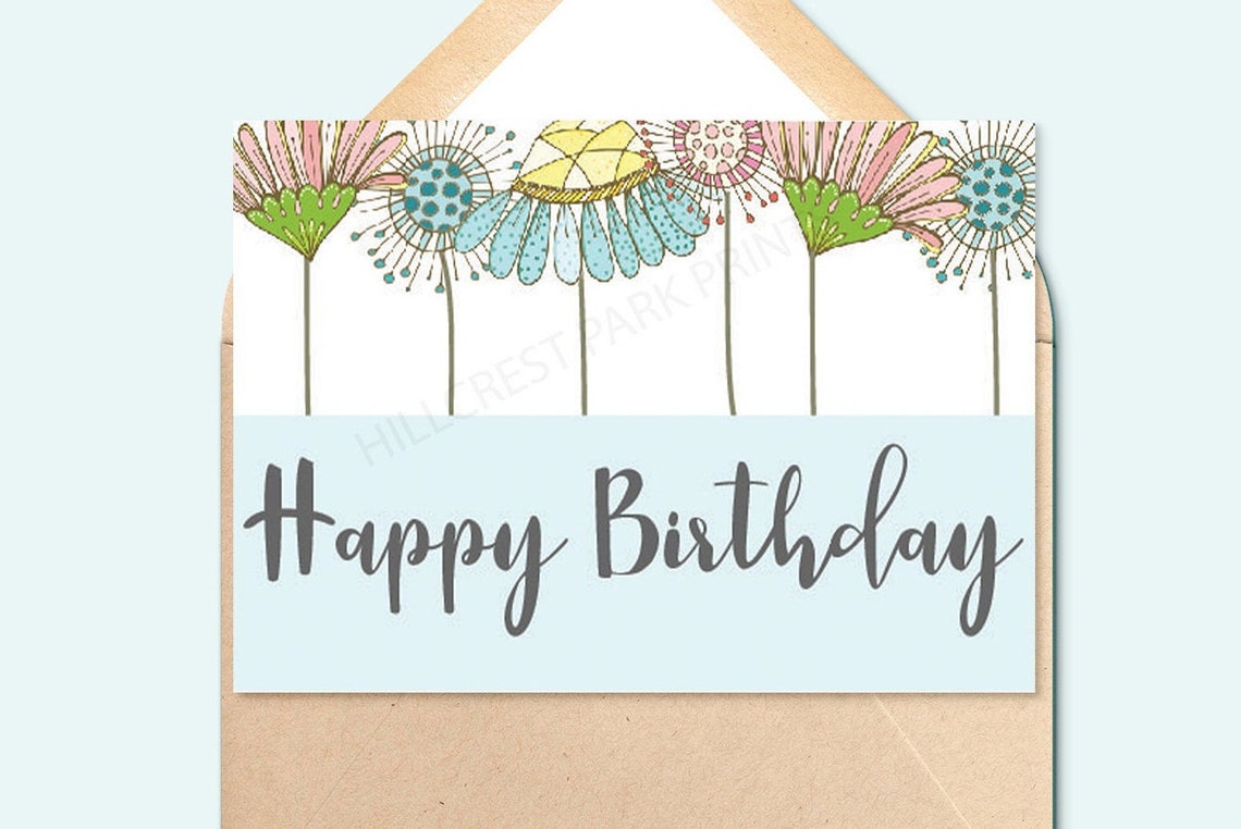 Printable Happy Birthday Card Birthday Card for Her Instant - Etsy