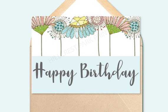 Printable Happy Birthday Card Birthday Card for Her Instant - Etsy