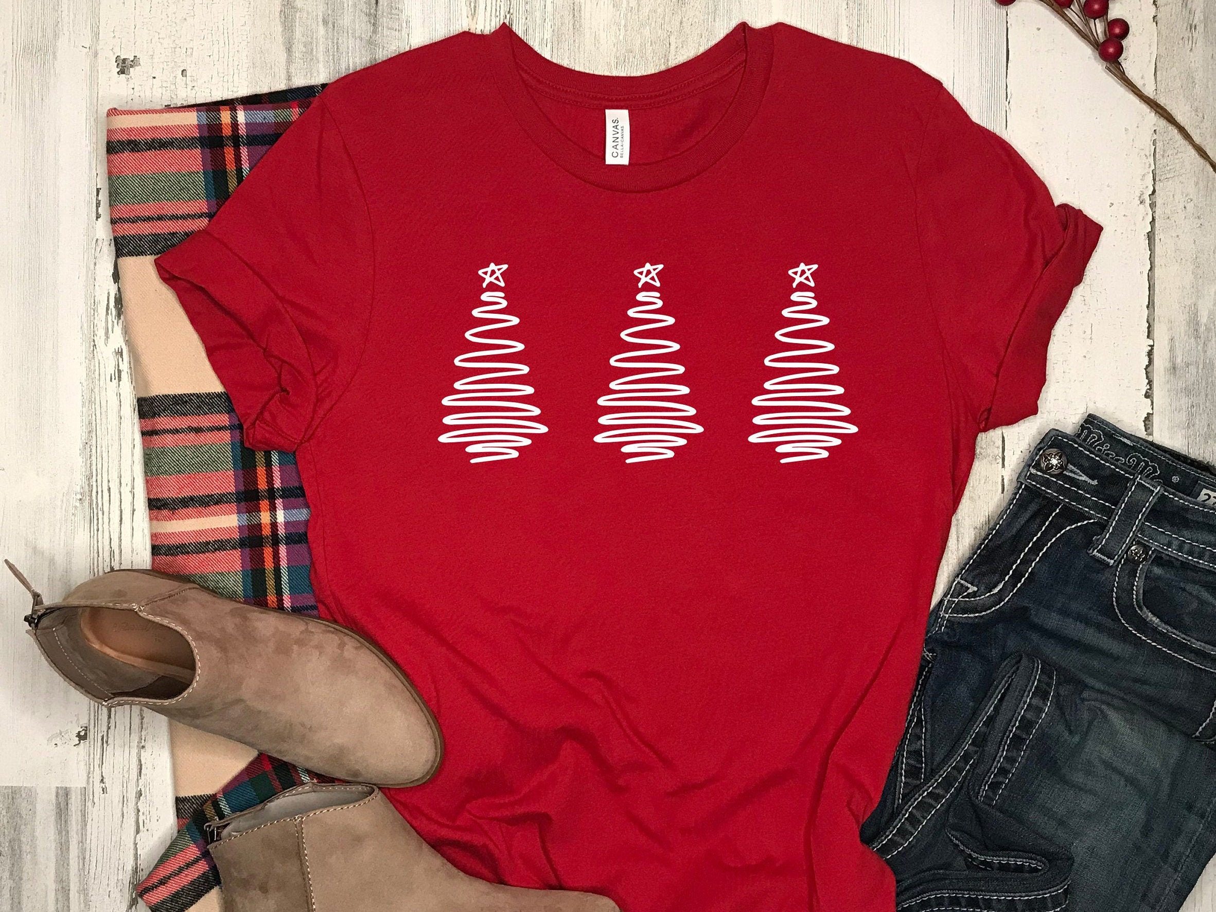 Three Trees Christmas Graphic SVG PNG DXF For Holiday | Etsy