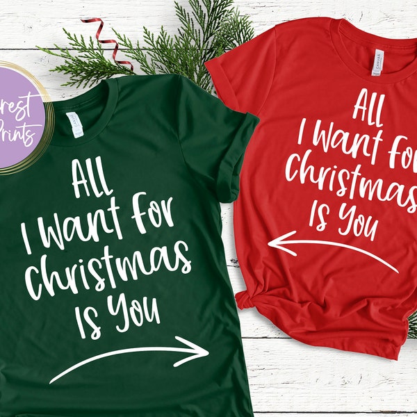 All I Want For Christmas Is You Svg, Couples Matching Christmas Pajamas SVG, PNG, DXF, Both Graphics Included, Instant Download