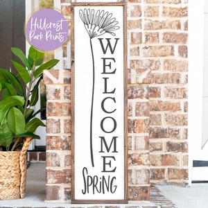 Welcome Spring Porch Sign SVG, Png, Dxf, Plant Lover Svg, Spring Decor, Front Door Sign SVG, Garden Sign, Digital Cut File