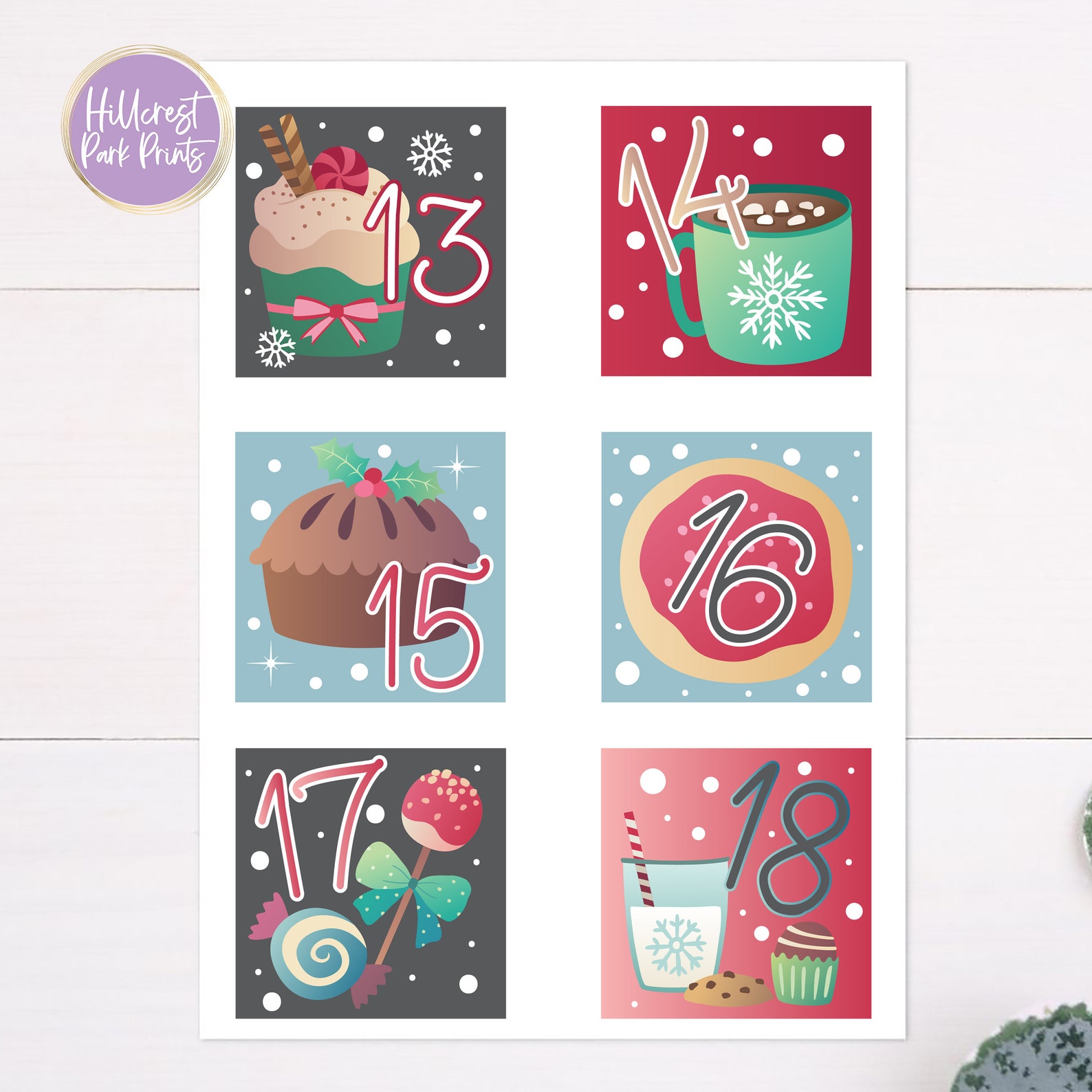 Advent Calendar PDF, Christmas Countdown Calendar, PRINTABLE Christmas ...