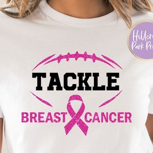 Breast Cancer Awareness SVG, Tackle Cancer, Fight Cancer, Football Svg, Cancer Cut File, PNG, DXf And EPS, Instant Download