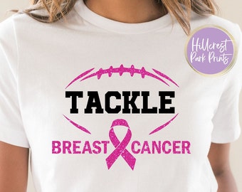 Breast Cancer Awareness SVG, Tackle Cancer, Fight Cancer, Football Svg, Cancer Cut File, PNG, DXf And EPS, Instant Download