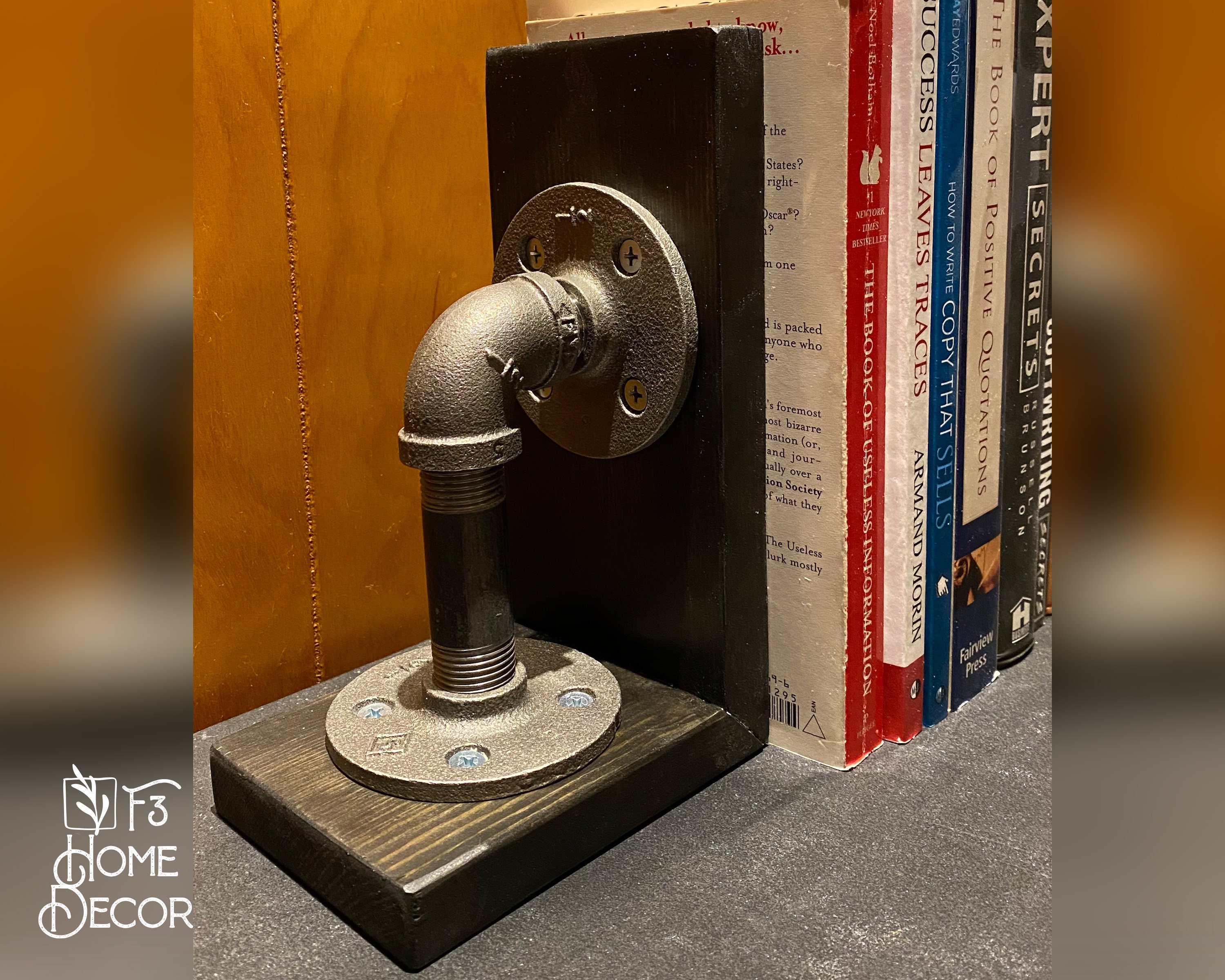 Rustic Industrial Book Ends Pipe Fitting Book Ends Etsy