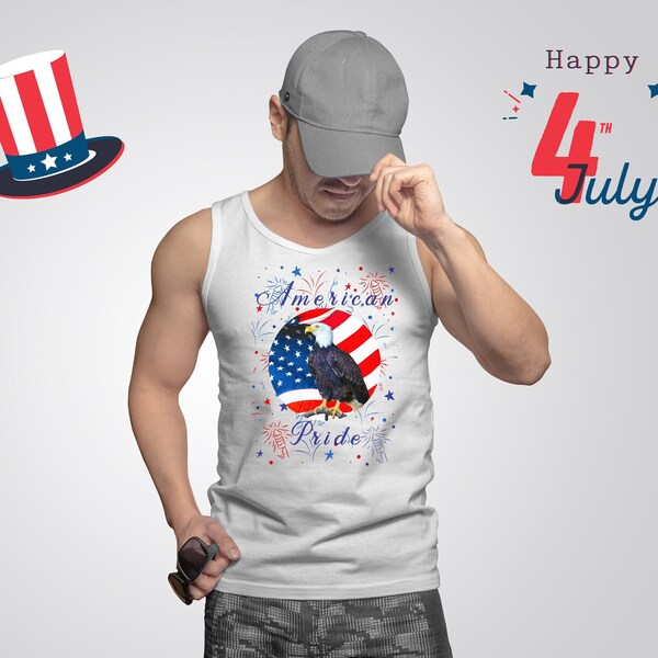 American eagle tank, USA tank, 4th of July tank, July 4th tank, American flag tank, Fourth of July tank, red white and blue tank, 4th tank