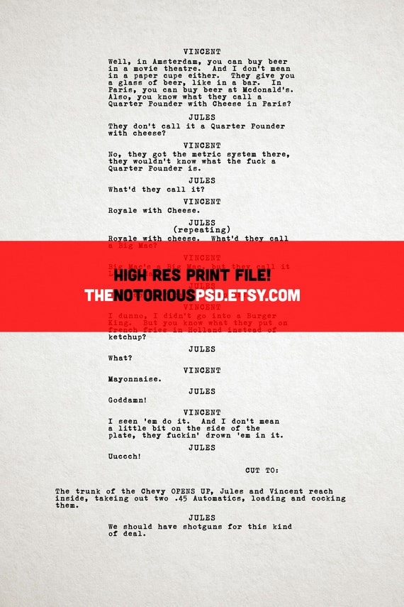 Pulp Fiction Script PDF