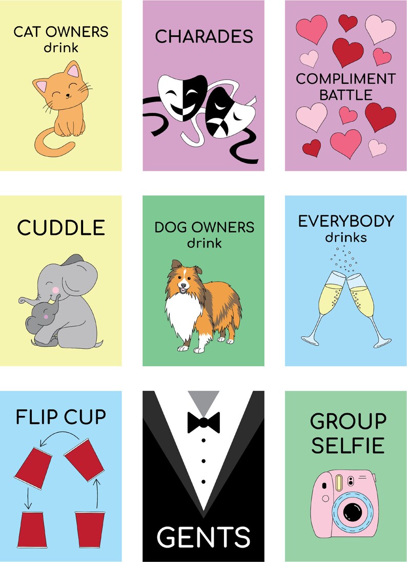 Drinking Card Game Blackout Etsy