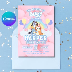 Bluey TWO-EY Editable Birthday Invitation