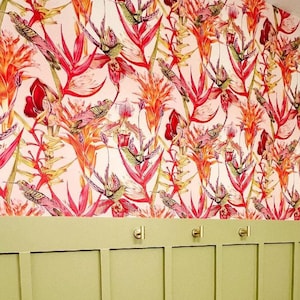 Tropical Bird & Floral Peel and Stick Wallpaper