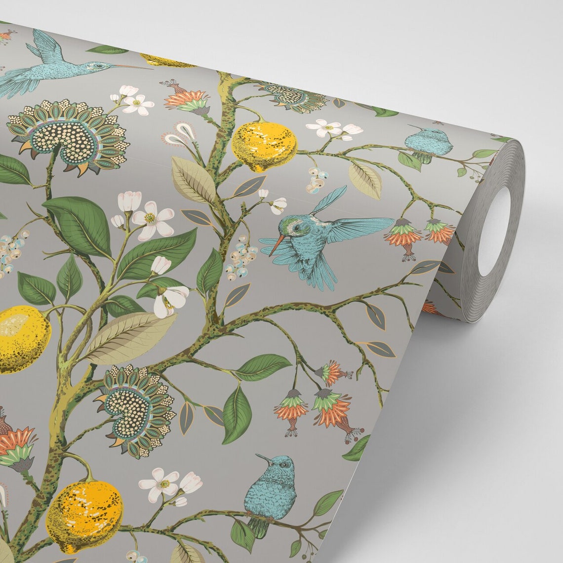 Floral Hummingbird Peel and Stick Wallpaper Floral Wallpaper - Etsy