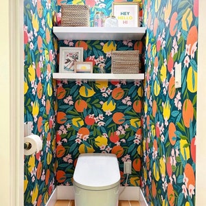 Citrus Floral Wallpaper: Peel and Stick Removable Wallpaper