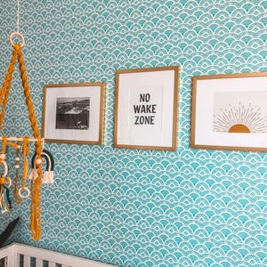 Art Deco Teal Arches Removable Peel & Stick Self-Adhesive Wallpaper, Ships Free in 3-5 business days (US)