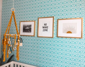 Art Deco Teal Arches Wallpaper: Removable Peel and Stick
