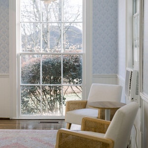 Art Deco Blue Grey Arches Removable Peel & Stick Self-Adhesive Wallpaper, Ships Free in 5-6 business days (US)