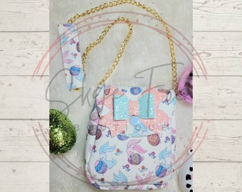 Easter Bunny Purse Bag mini kids girls pastel egg rabbit pastel pink blue