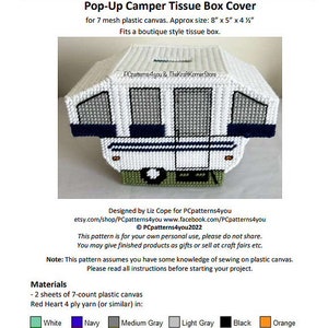 pdf PATTERN - Pop-Up Camper Tissue Box Cover - pdf download