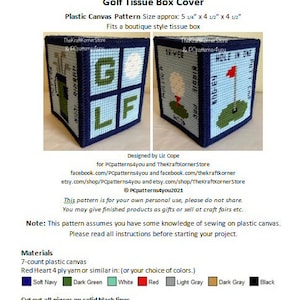 pdf パターン - ゴルフ ティッシュ ボックス カバー - 7 メッシュ プラスチック キャンバスの pdf ダウンロード