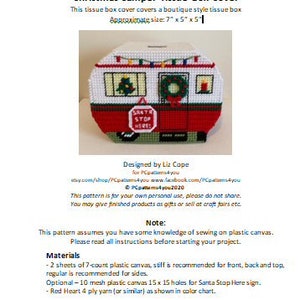 pdf PATTERN - Christmas Camper Tissue Box Cover - pdf download