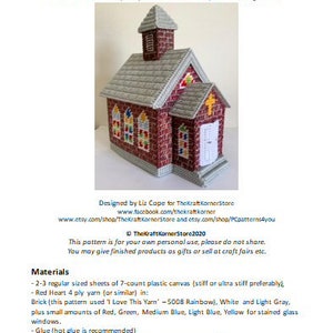 pdf PATTERN - Brick Church Tissue Box Cover - pdf download