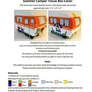 pdf MODELLO - Copertina della scatola dei fazzoletti del camper estivo - download digitale pdf