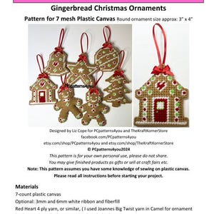 pdf Anleitung - Lebkuchen Weihnachtsornamente - pdf Download für 7 Mesh Kunststoff Leinwand
