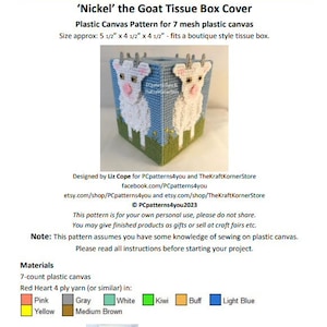 pdf PATROON - Geitenweefseldooshoes - pdf-download voor plastic canvas van 7 mesh